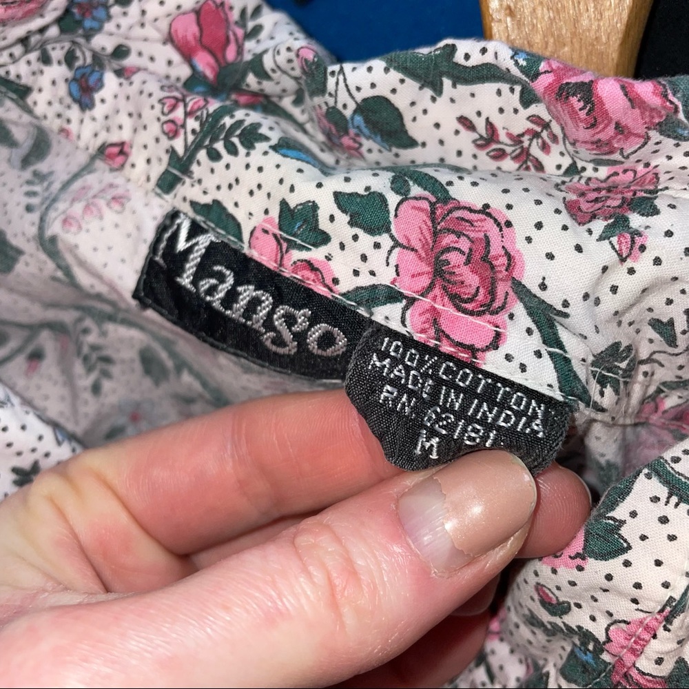 Vintage Mango Button Down Blouse Pattern Floral F… - image 8